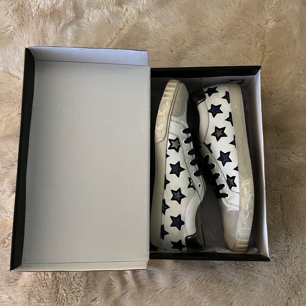 Ash Women’s Star Sneakers Leather New w/Box Sz EU 41M AS-Majestic Navy & White - Picture 5 of 9